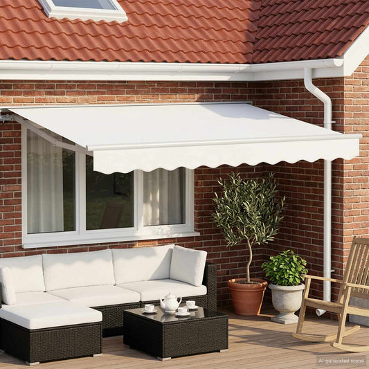 Elektrisch Uittrekbaar Zonnescherm Wit 3 x 2 m is nu te koop bij PeponiXL, paradijselijk wonen!