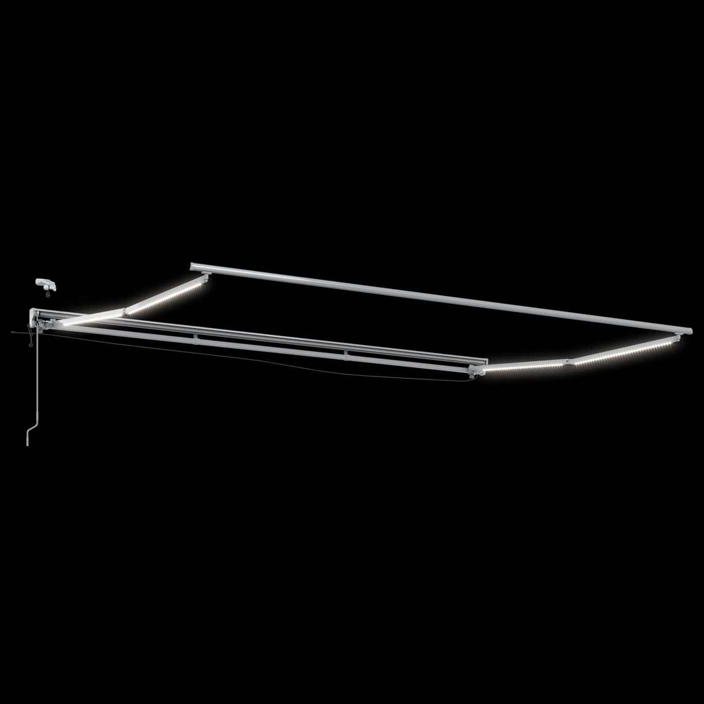 Elektrisch Uittrekbaar Zonnescherm Lichtgrijs en wit. 4,5 × 3 m is nu te koop bij PeponiXL, paradijselijk wonen!