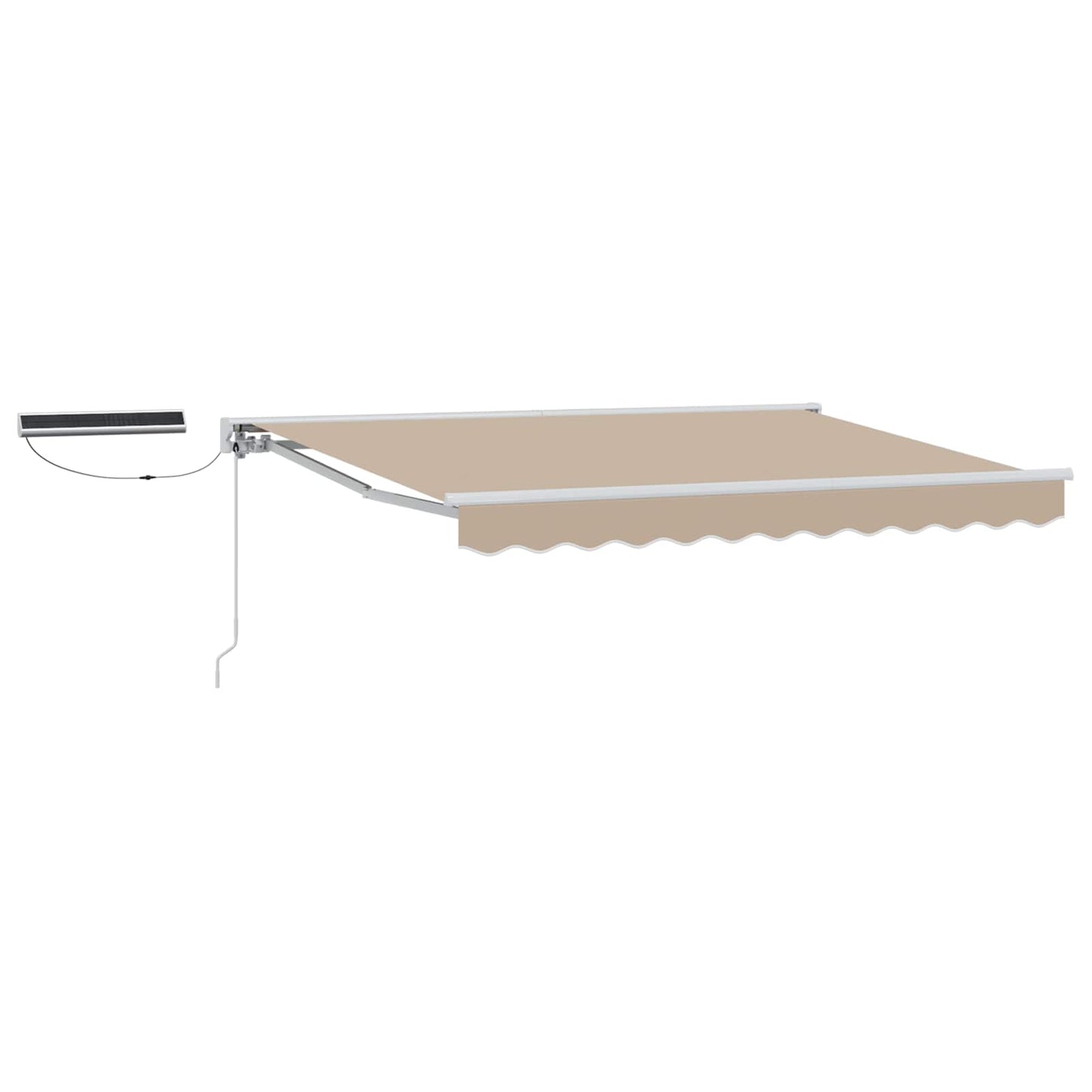 Elektrisch Uittrekbaar Zonnescherm Beige en Wit 3,5 x 2 m is nu te koop bij PeponiXL, paradijselijk wonen!