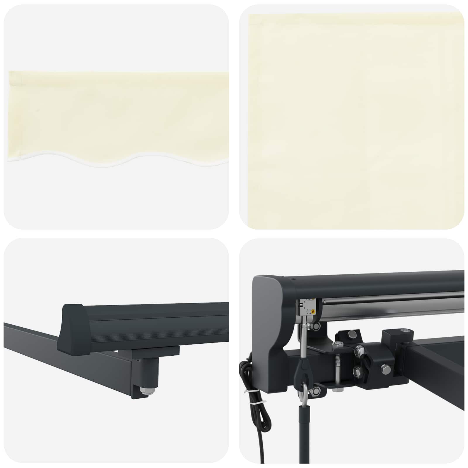 Elektrisch Uittrekbaar Zonnescherm Crème en Antraciet 4 × 3,5 m is nu te koop bij PeponiXL, paradijselijk wonen!