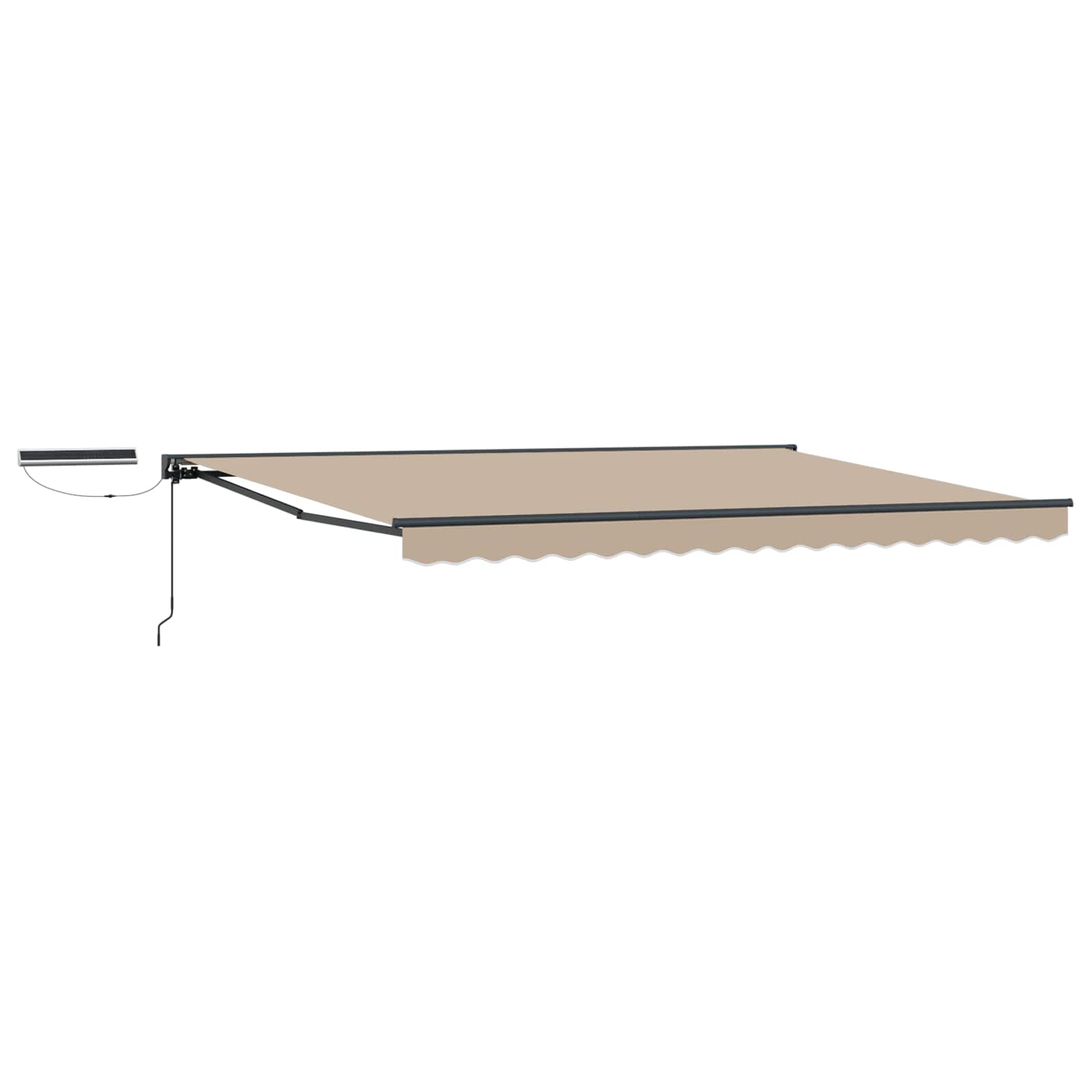 Elektrisch Uittrekbaar Zonnescherm Beige en Antraciet 5 x 3 m is nu te koop bij PeponiXL, paradijselijk wonen!