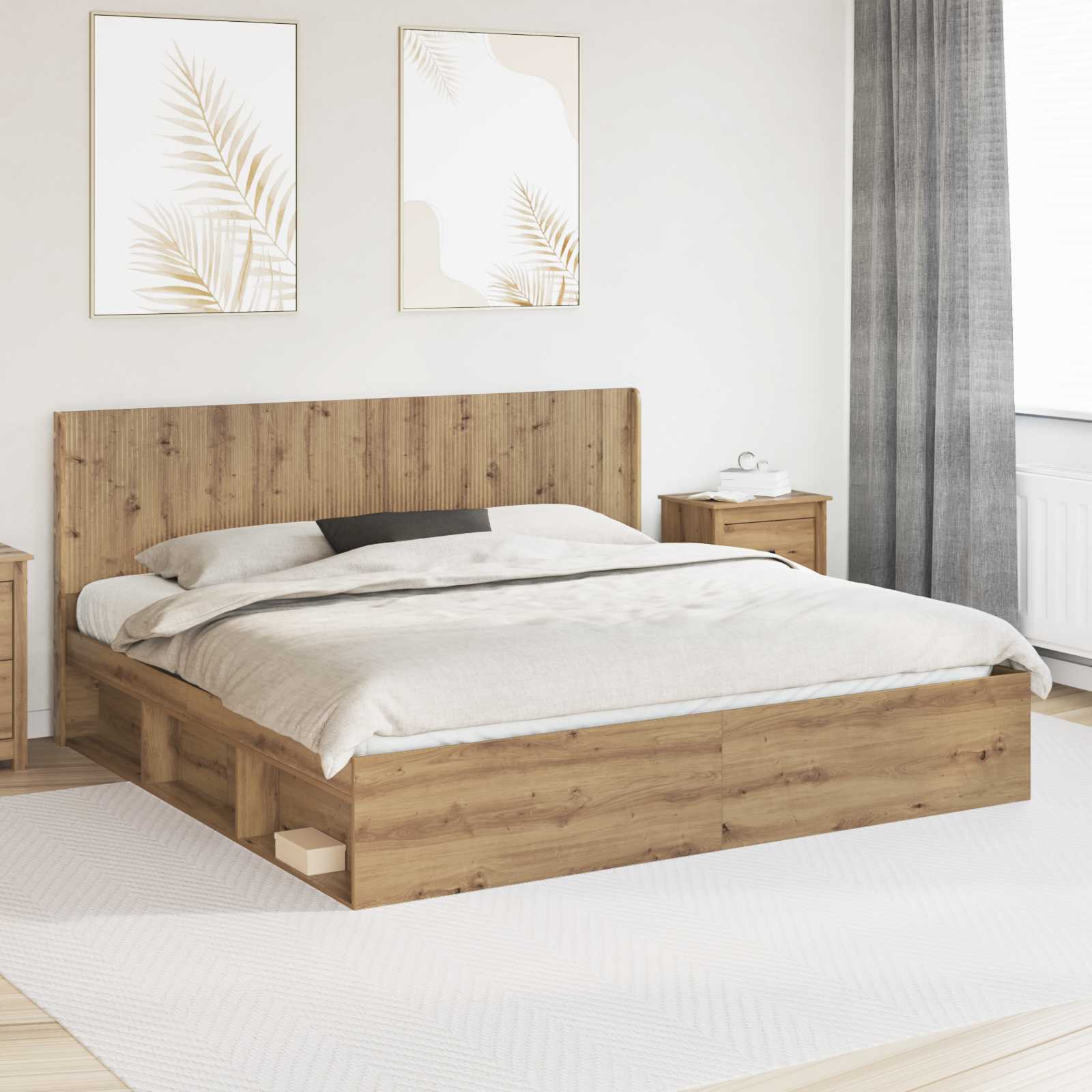 Hoofdbord Artisanaal eiken Bewerkt hout is nu te koop bij PeponiXL, paradijselijk wonen!