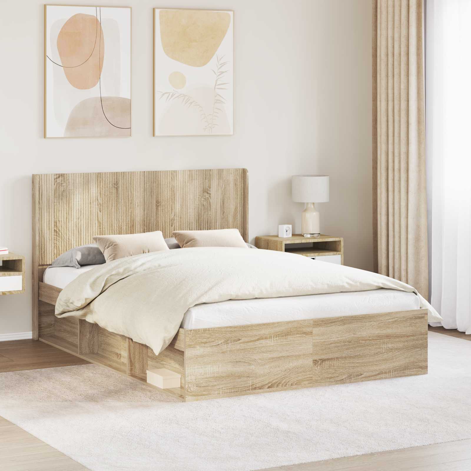 Hoofdbord Sonoma Eiken Bewerkt hout is nu te koop bij PeponiXL, paradijselijk wonen!