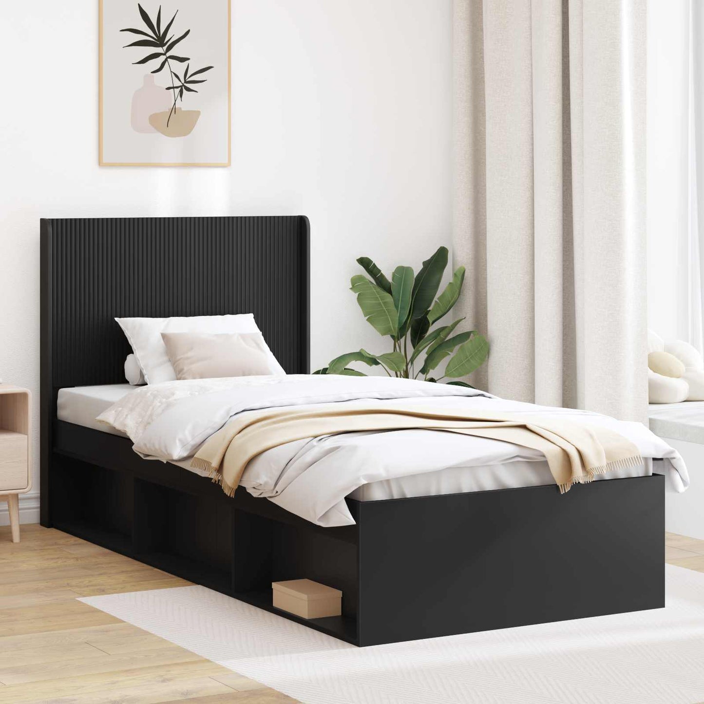 Hoofdbord Zwart Bewerkt hout is nu te koop bij PeponiXL, paradijselijk wonen!
