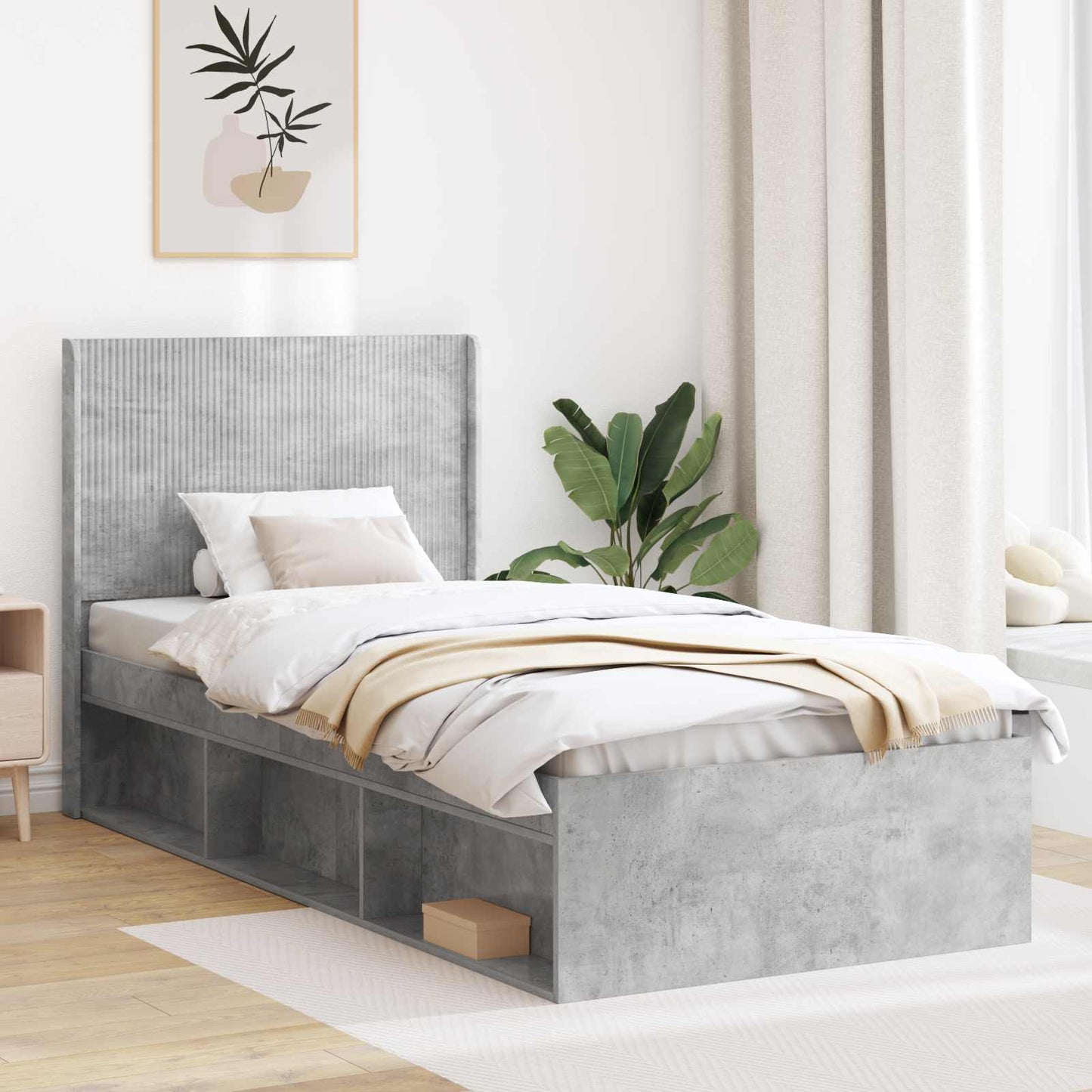 Hoofdbord Betongrijs Bewerkt hout is nu te koop bij PeponiXL, paradijselijk wonen!