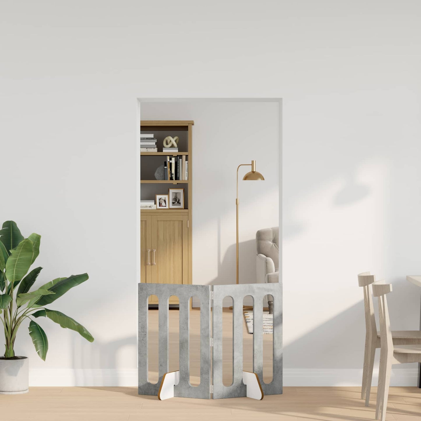 Opvouwbaar huisdierhek 2 pcs Beton Grijs 100,5 x 38 x 70 cm is nu te koop bij PeponiXL, paradijselijk wonen!