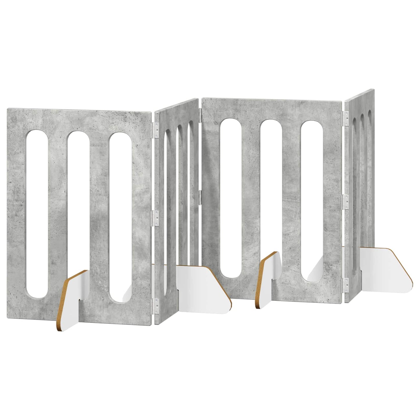 Opvouwbaar huisdierhek 4 pcs Beton Grijs 201 x 38 x 70 cm is nu te koop bij PeponiXL, paradijselijk wonen!