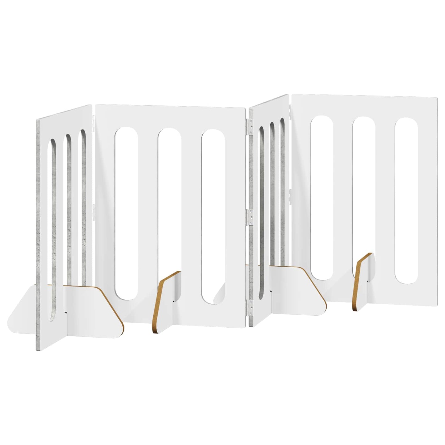 Opvouwbaar huisdierhek 4 pcs Beton Grijs 201 x 38 x 70 cm is nu te koop bij PeponiXL, paradijselijk wonen!
