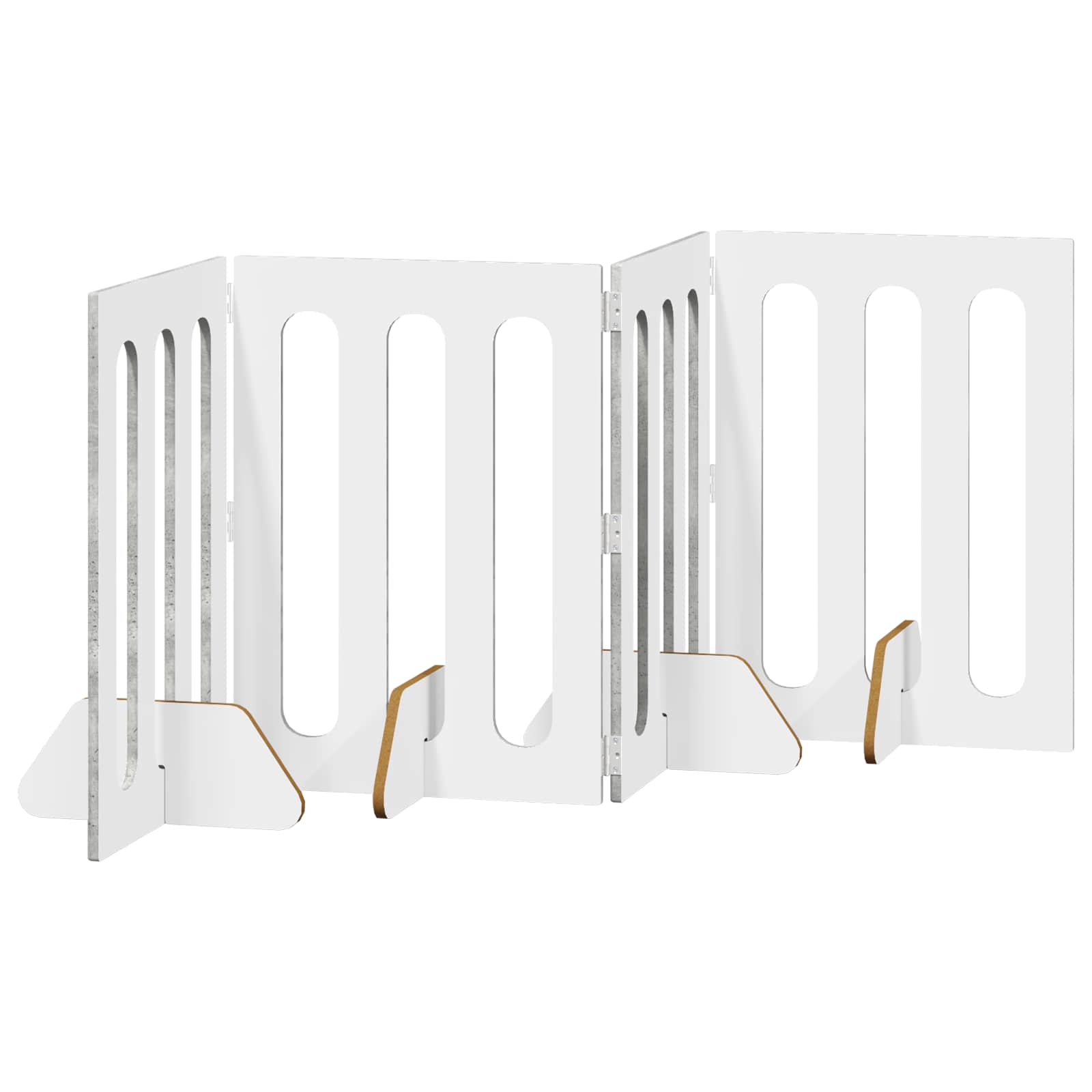 Opvouwbaar huisdierhek 4 pcs Beton Grijs 201 x 38 x 70 cm is nu te koop bij PeponiXL, paradijselijk wonen!