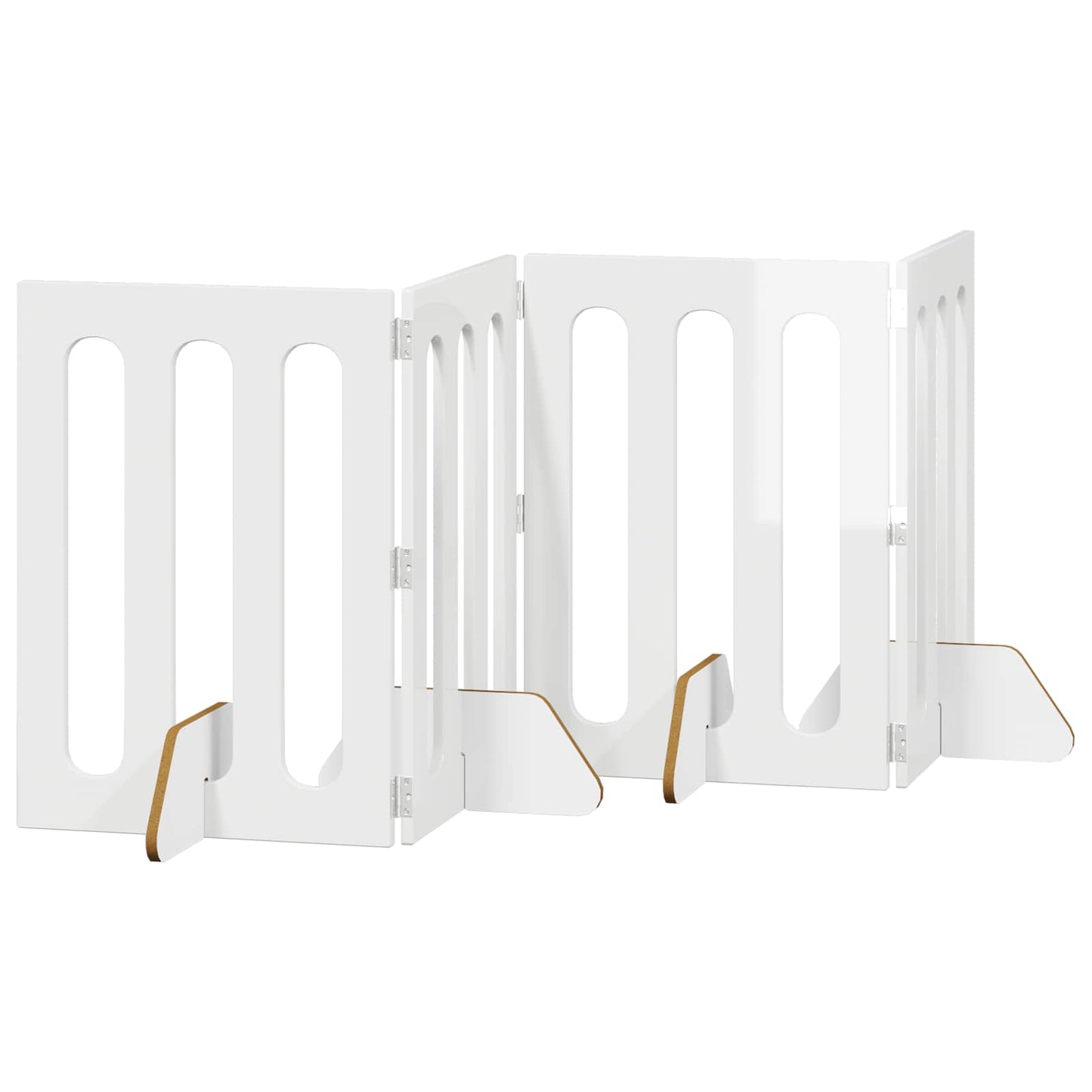 Opvouwbaar huisdierhek 4 pcs Hoogglans Wit 201 x 38 x 70 cm is nu te koop bij PeponiXL, paradijselijk wonen!