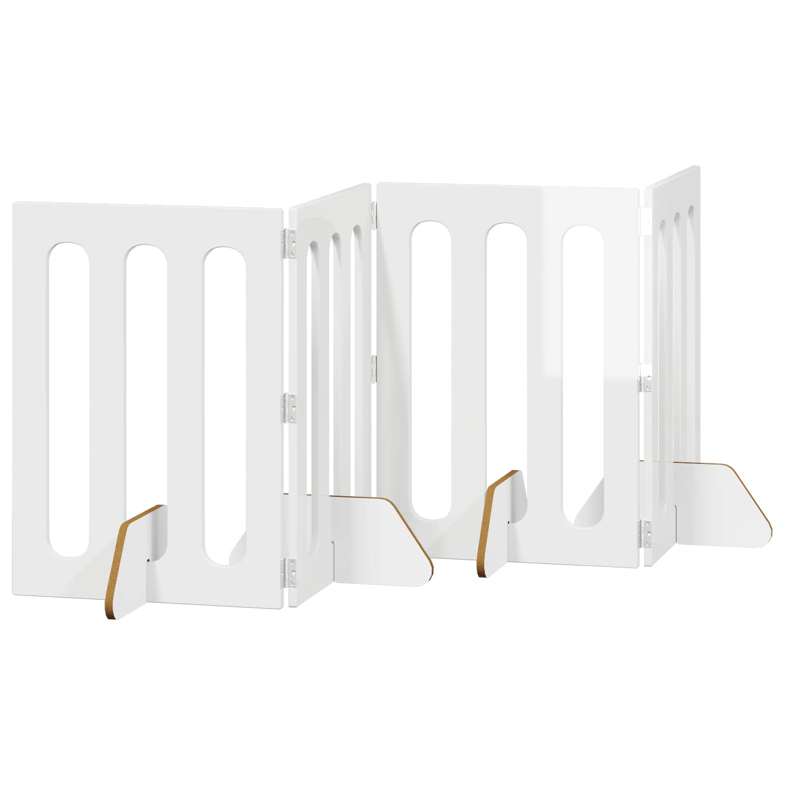 Opvouwbaar huisdierhek 4 pcs Hoogglans Wit 201 x 38 x 70 cm is nu te koop bij PeponiXL, paradijselijk wonen!