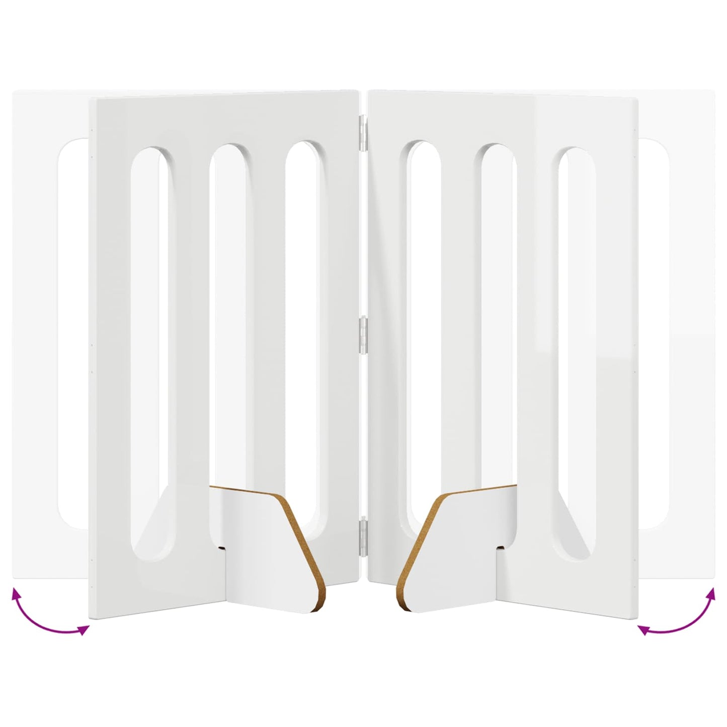 Opvouwbaar huisdierhek 4 pcs Hoogglans Wit 201 x 38 x 70 cm is nu te koop bij PeponiXL, paradijselijk wonen!