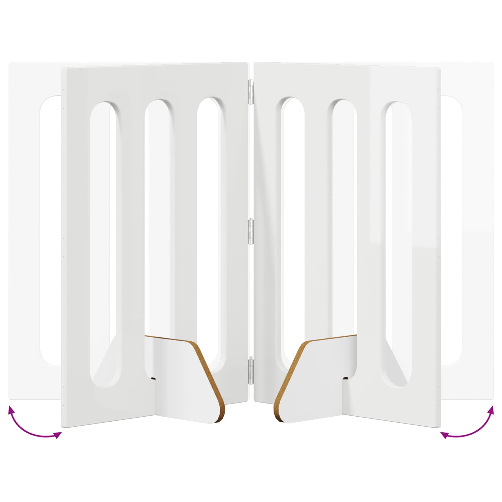 Opvouwbaar huisdierhek 4 pcs Hoogglans Wit 201 x 38 x 70 cm is nu te koop bij PeponiXL, paradijselijk wonen!
