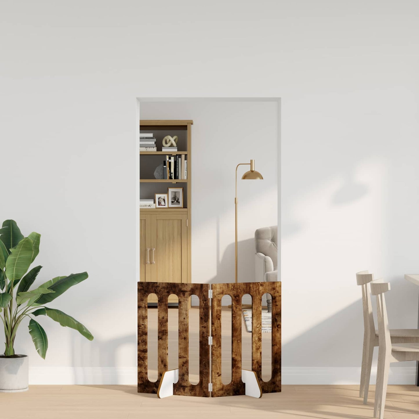 Opvouwbaar huisdierhek 2 pcs Gerookte Eik 100,5 x 38 x 70 cm is nu te koop bij PeponiXL, paradijselijk wonen!