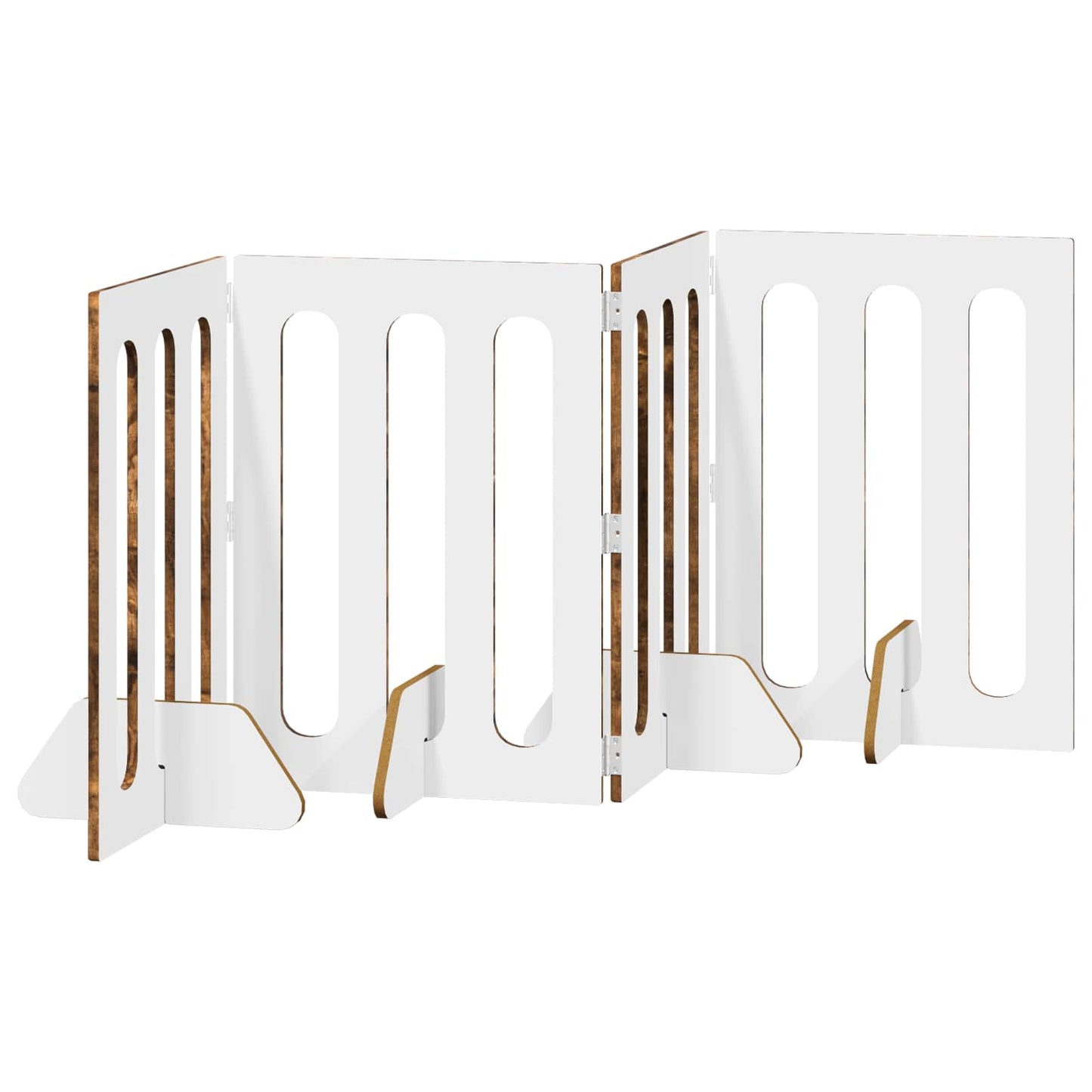 Opvouwbaar huisdierhek 4 pcs Gerookte Eik 201 x 38 x 70 cm is nu te koop bij PeponiXL, paradijselijk wonen!