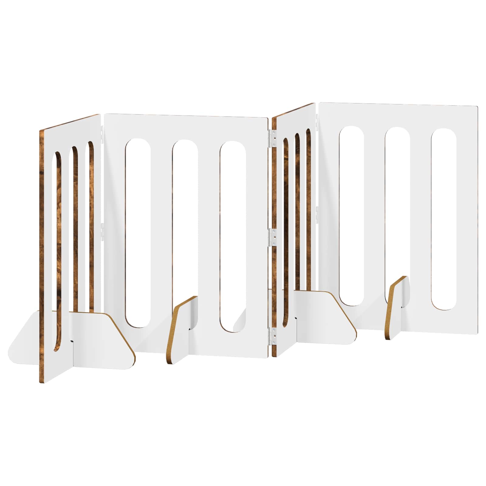 Opvouwbaar huisdierhek 4 pcs Gerookte Eik 201 x 38 x 70 cm is nu te koop bij PeponiXL, paradijselijk wonen!