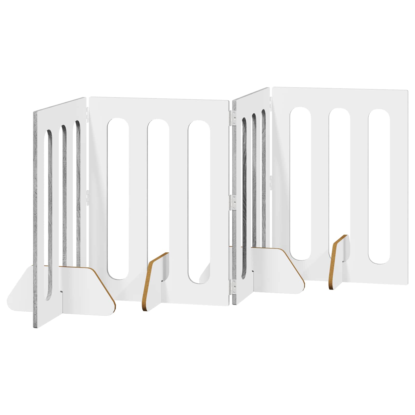 Opvouwbaar huisdierhek 4 pcs Grijze Sonoma 201 x 38 x 70 cm is nu te koop bij PeponiXL, paradijselijk wonen!