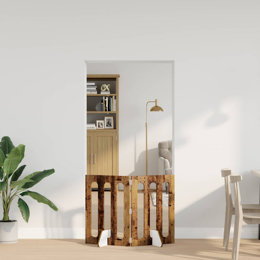 Opvouwbaar huisdierhek 2 pcs Eikenhout 100,5 x 38 x 70 cm is nu te koop bij PeponiXL, paradijselijk wonen!