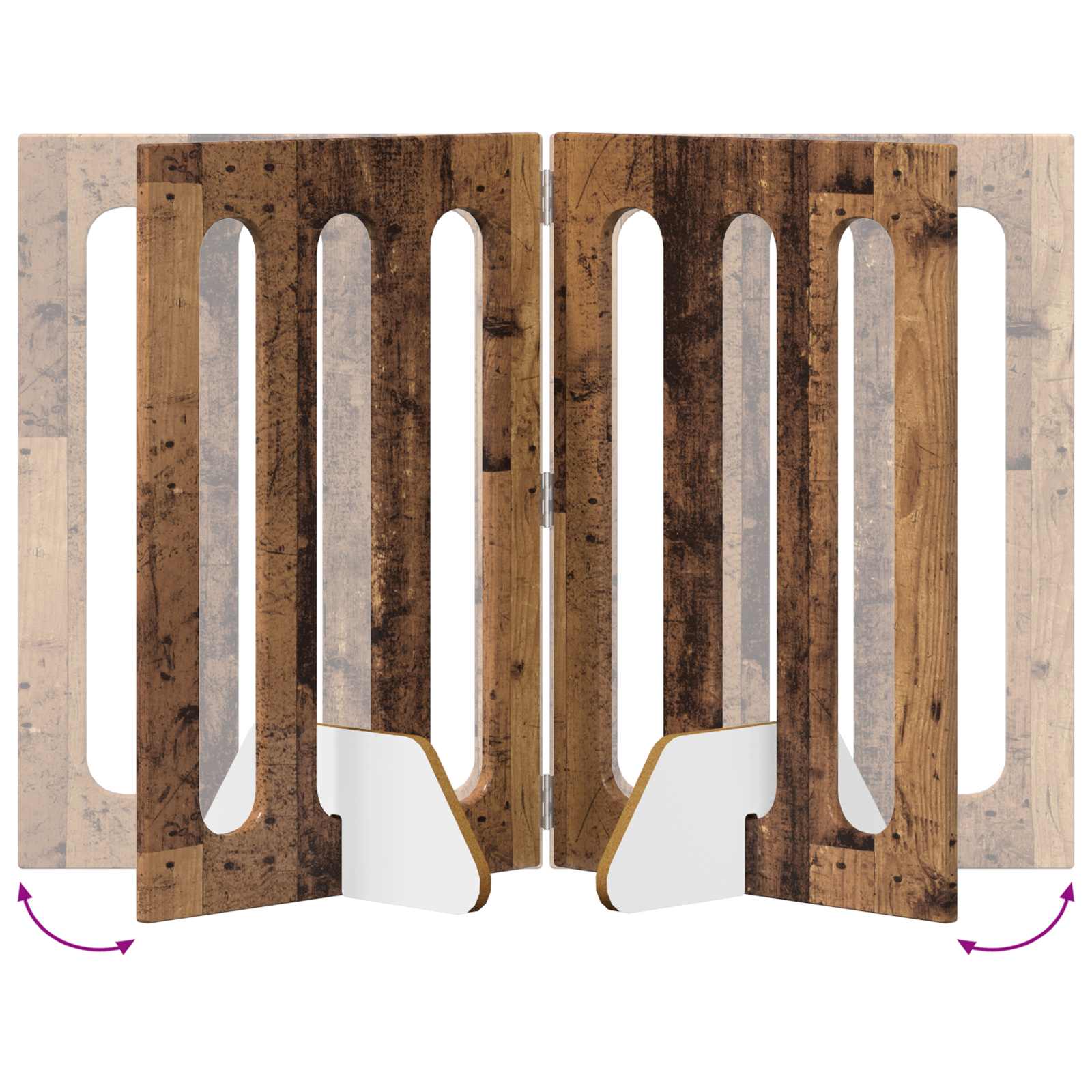 Opvouwbaar huisdierhek 2 pcs Eikenhout 100,5 x 38 x 70 cm is nu te koop bij PeponiXL, paradijselijk wonen!