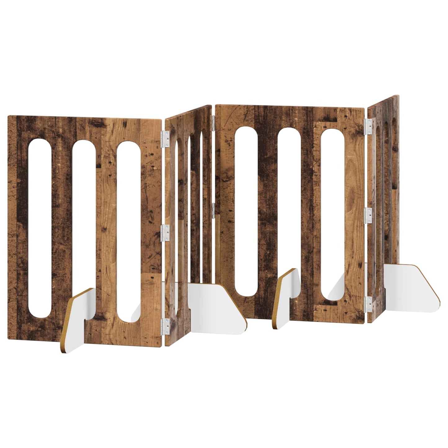 Opvouwbaar huisdierhek 4 pcs Eikenhout 201 x 38 x 70 cm is nu te koop bij PeponiXL, paradijselijk wonen!