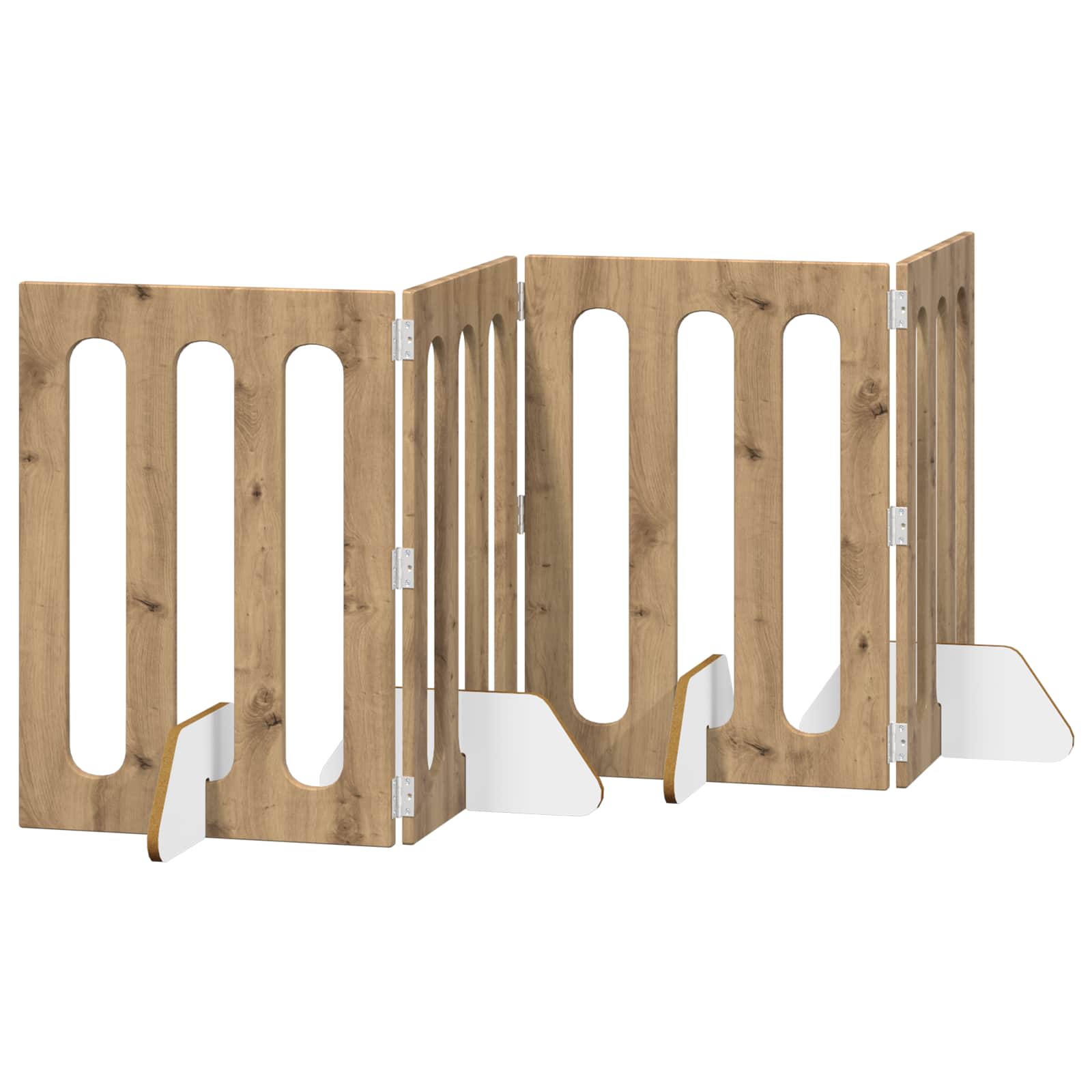 Opvouwbaar huisdierhek 4 pcs Artisan Eik 201 x 38 x 70 cm is nu te koop bij PeponiXL, paradijselijk wonen!