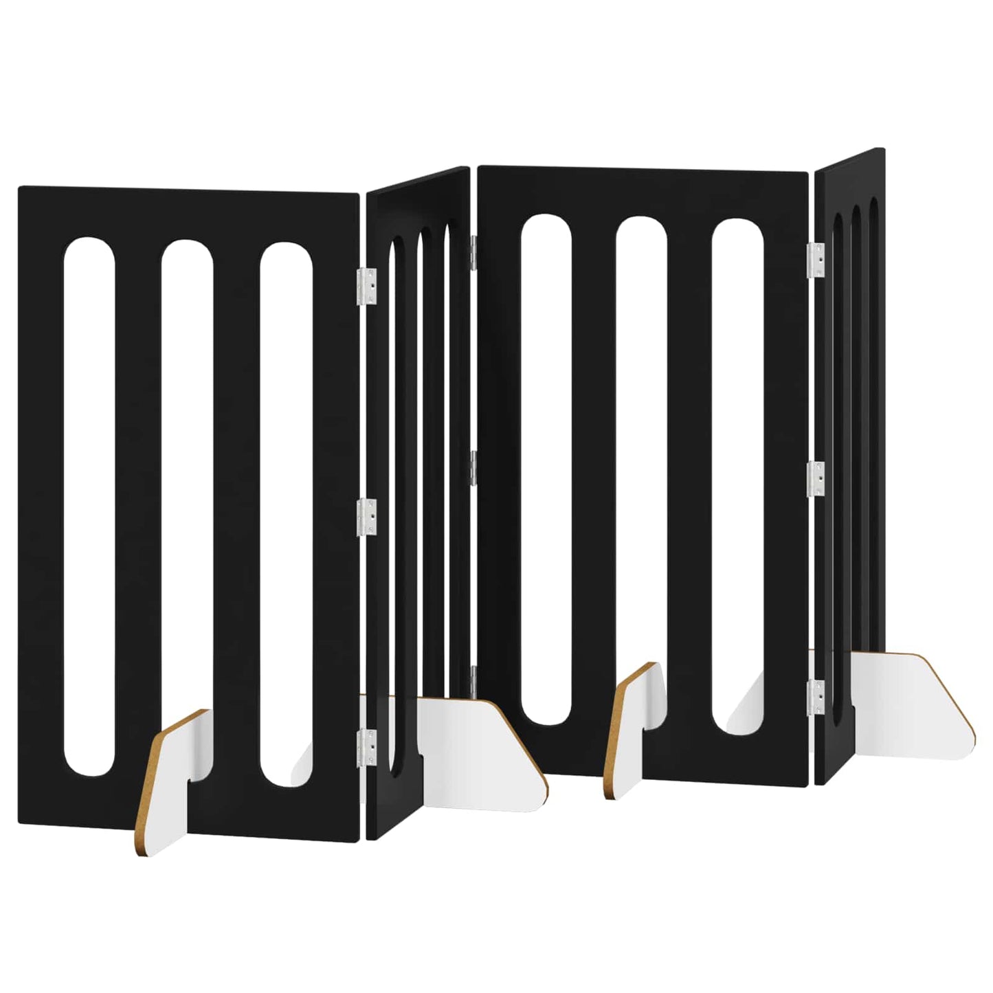 Opvouwbaar huisdierhek 4 pcs Zwarte Eik 201 x 38 x 90 cm is nu te koop bij PeponiXL, paradijselijk wonen!