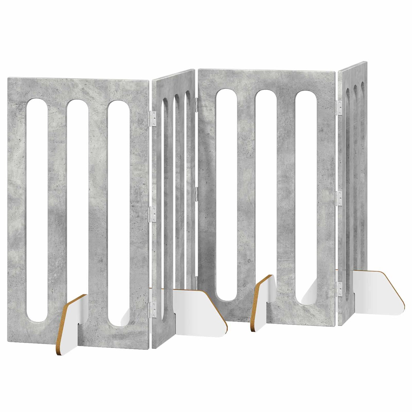 Opvouwbaar huisdierhek 4 pcs Beton Grijs 201 x 38 x 90 cm is nu te koop bij PeponiXL, paradijselijk wonen!
