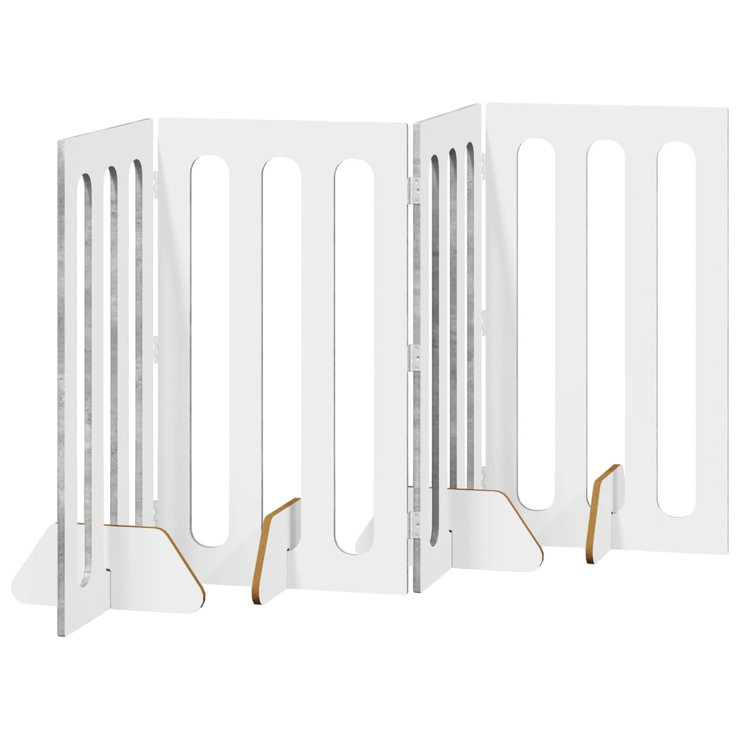 Opvouwbaar huisdierhek 4 pcs Beton Grijs 201 x 38 x 90 cm is nu te koop bij PeponiXL, paradijselijk wonen!