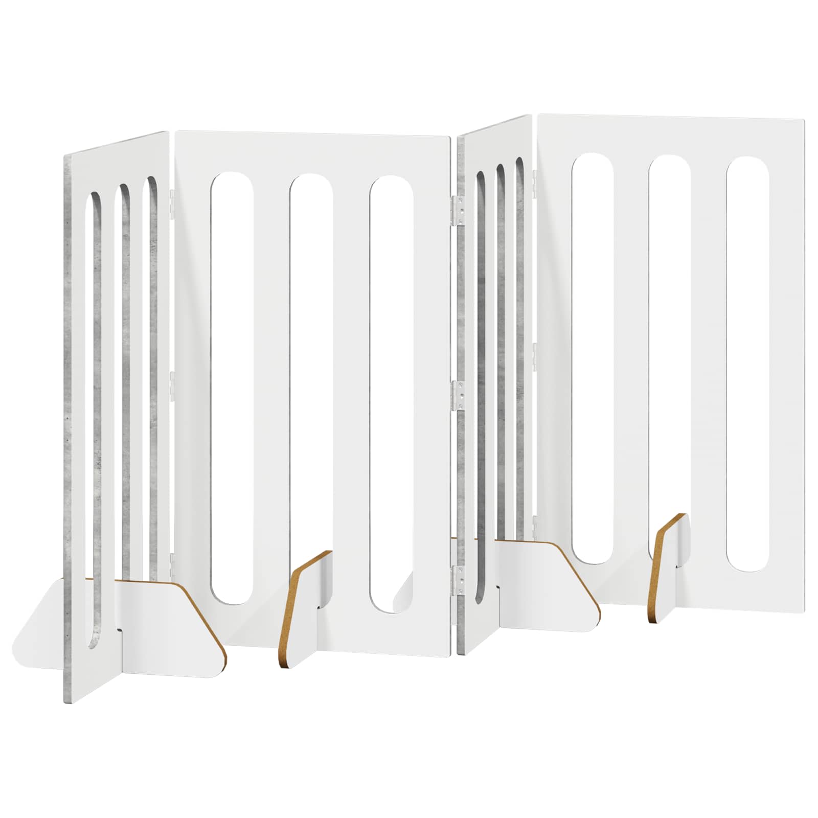 Opvouwbaar huisdierhek 4 pcs Beton Grijs 201 x 38 x 90 cm is nu te koop bij PeponiXL, paradijselijk wonen!