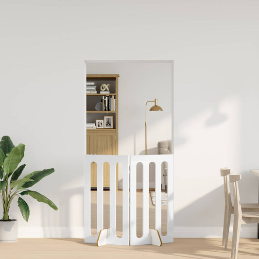 Opvouwbaar huisdierhek 2 pcs Hoogglans Wit 100,5 x 38 x 90 cm is nu te koop bij PeponiXL, paradijselijk wonen!