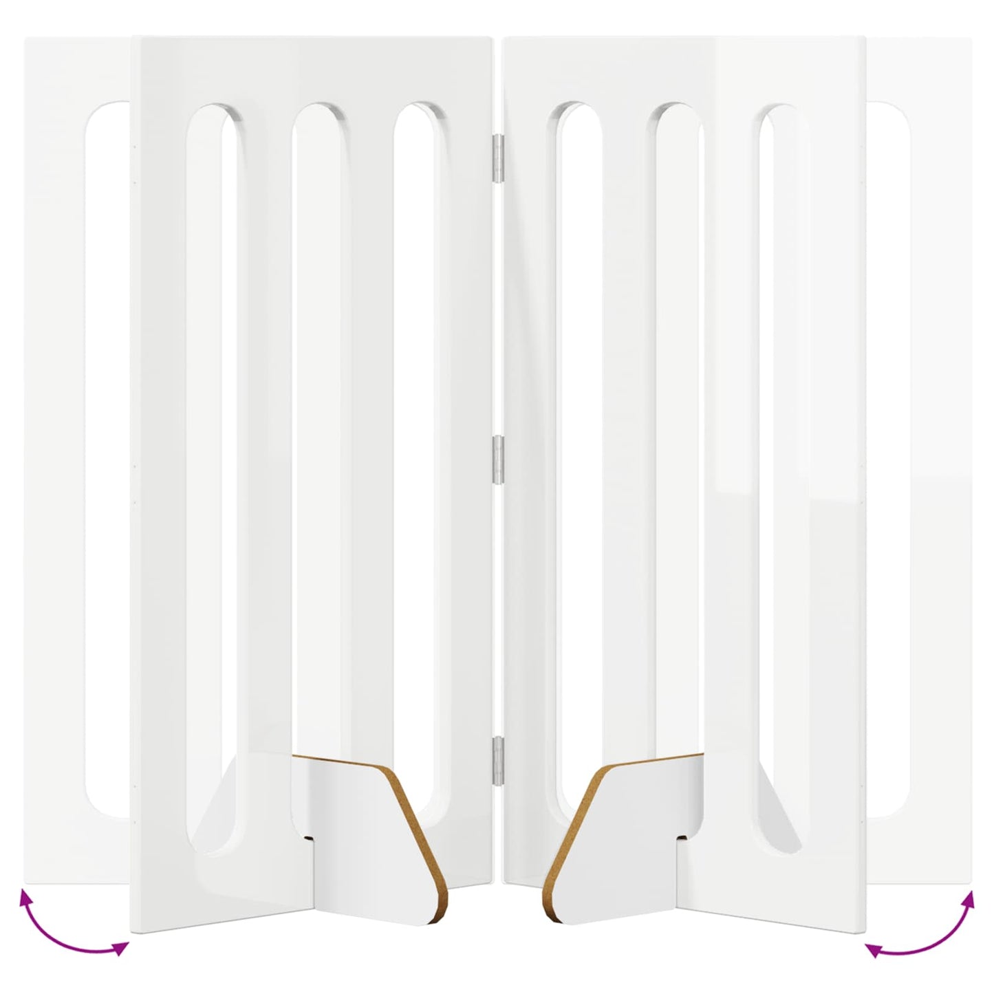 Opvouwbaar huisdierhek 2 pcs Hoogglans Wit 100,5 x 38 x 90 cm is nu te koop bij PeponiXL, paradijselijk wonen!