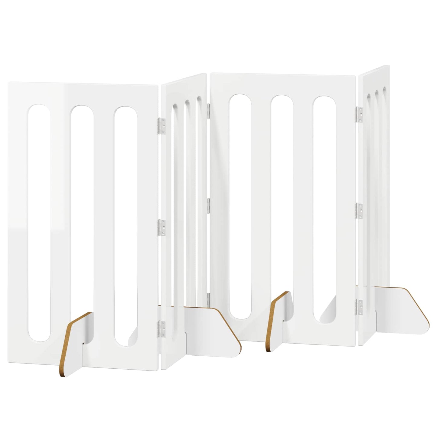 Opvouwbaar huisdierhek 4 pcs Hoogglans Wit 201 x 38 x 90 cm is nu te koop bij PeponiXL, paradijselijk wonen!