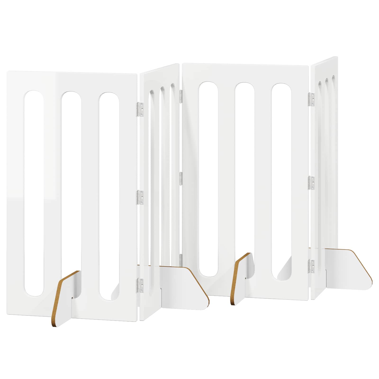 Opvouwbaar huisdierhek 4 pcs Hoogglans Wit 201 x 38 x 90 cm is nu te koop bij PeponiXL, paradijselijk wonen!