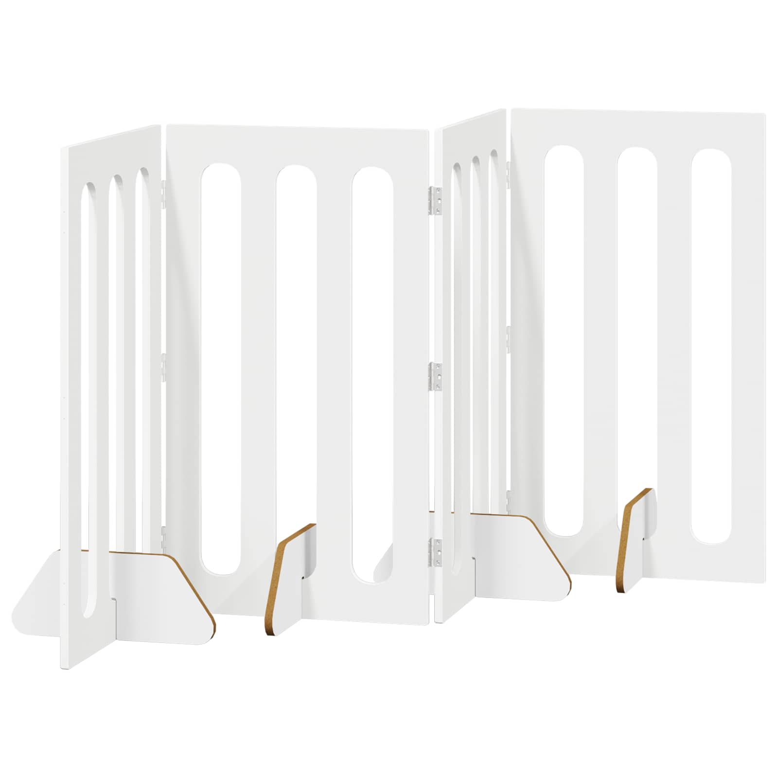 Opvouwbaar huisdierhek 4 pcs Hoogglans Wit 201 x 38 x 90 cm is nu te koop bij PeponiXL, paradijselijk wonen!