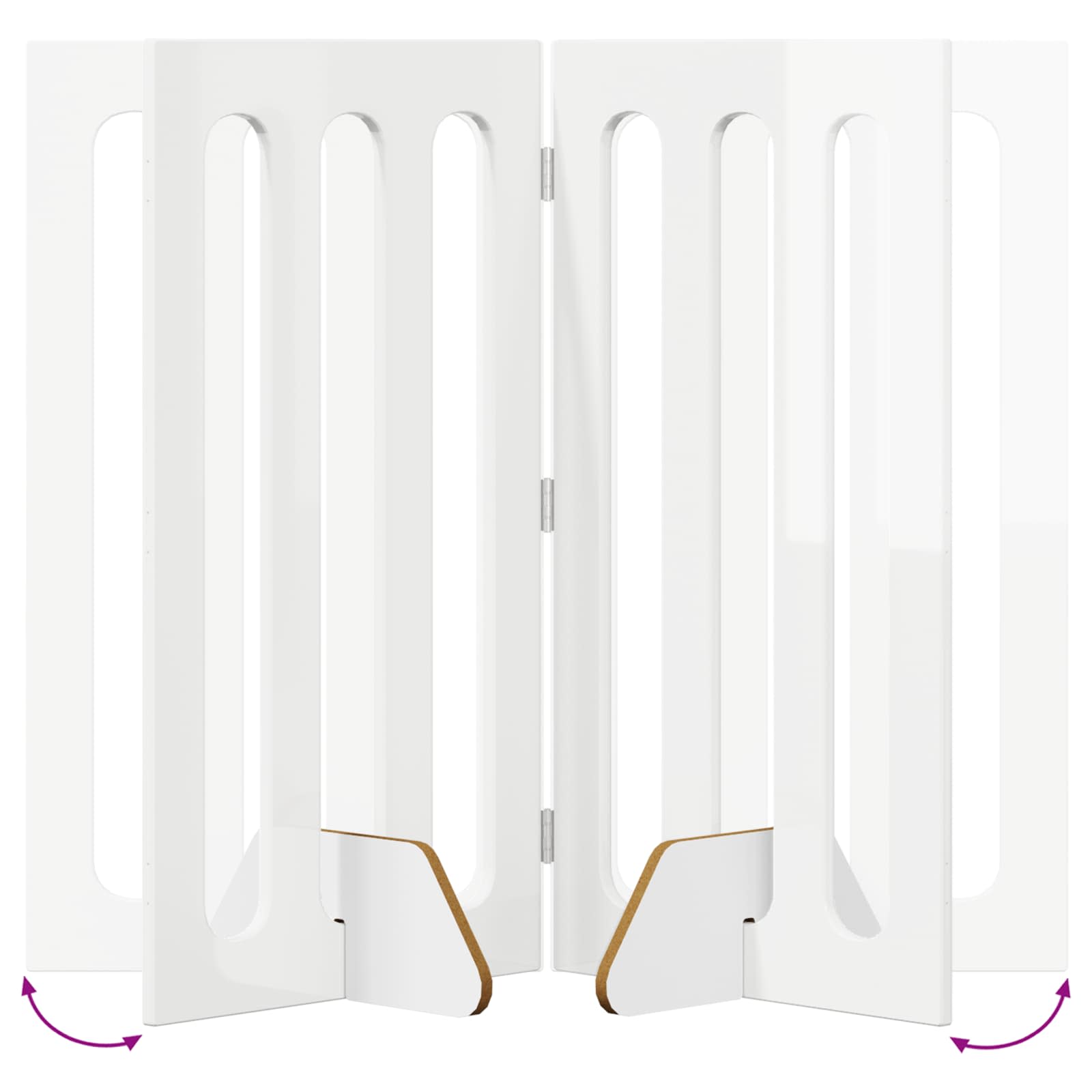 Opvouwbaar huisdierhek 4 pcs Hoogglans Wit 201 x 38 x 90 cm is nu te koop bij PeponiXL, paradijselijk wonen!