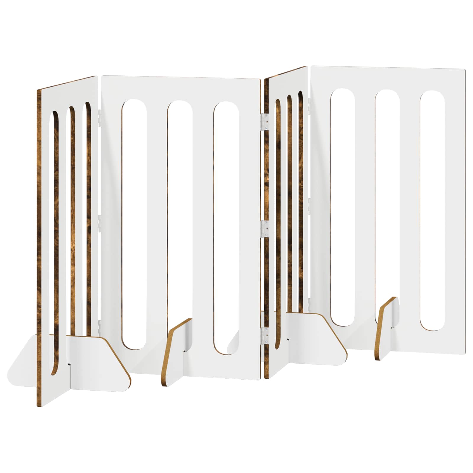 Opvouwbaar huisdierhek 4 pcs Gerookte Eik 201 x 38 x 90 cm is nu te koop bij PeponiXL, paradijselijk wonen!