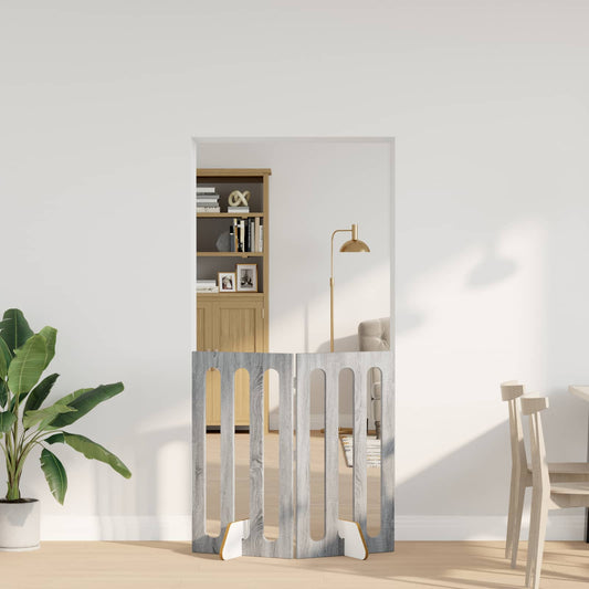 Opvouwbaar huisdierhek 2 pcs Grijze Sonoma 100,5 x 38 x 90 cm is nu te koop bij PeponiXL, paradijselijk wonen!