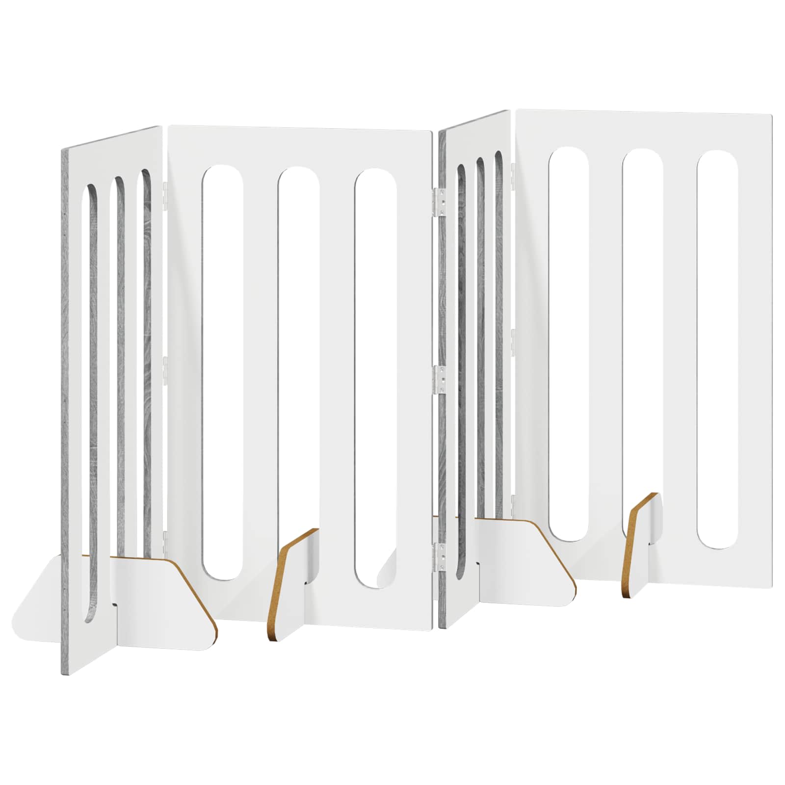 Opvouwbaar huisdierhek 4 pcs Grijze Sonoma 201 x 38 x 90 cm is nu te koop bij PeponiXL, paradijselijk wonen!