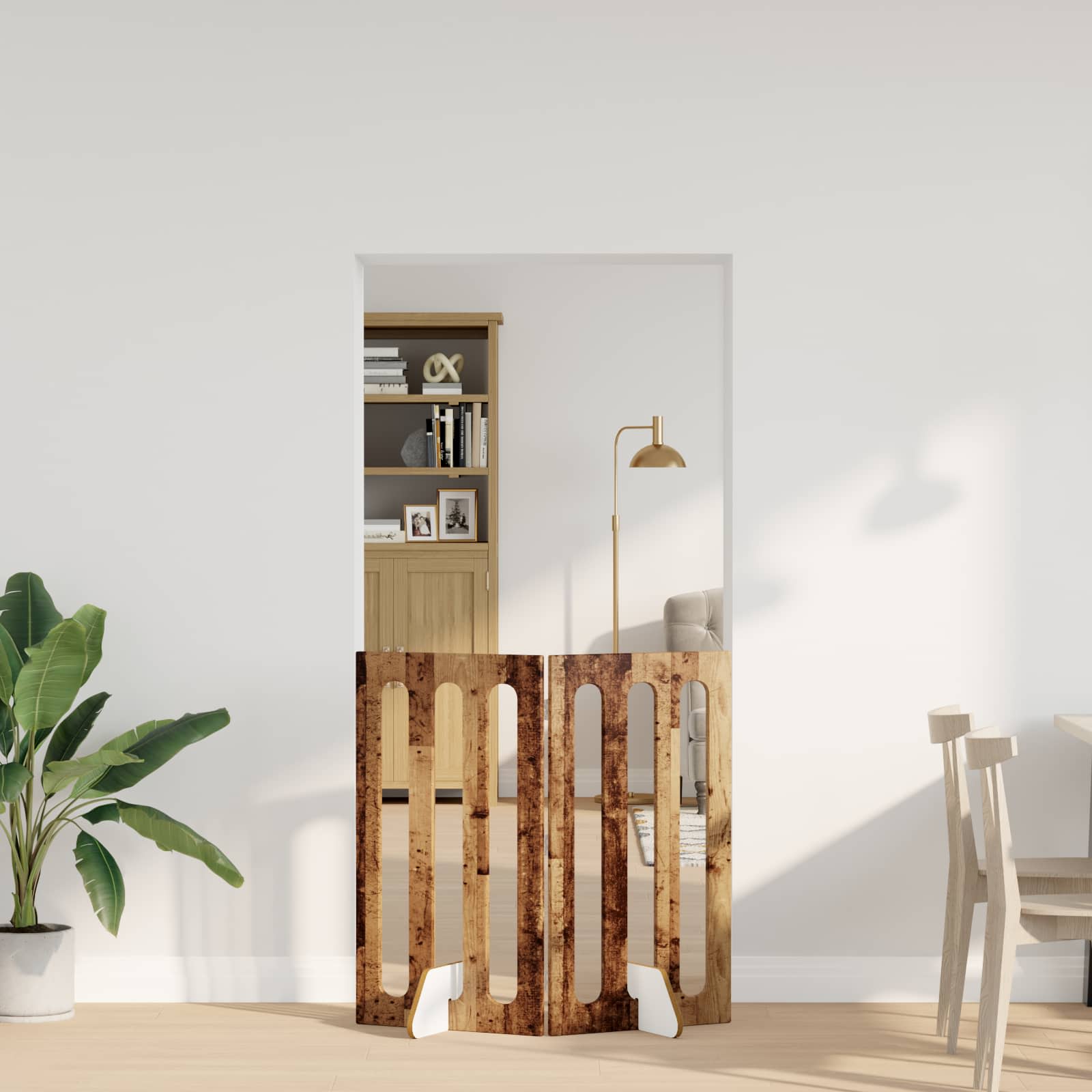 Opvouwbaar huisdierhek 2 pcs Eikenhout 100,5 x 38 x 90 cm is nu te koop bij PeponiXL, paradijselijk wonen!
