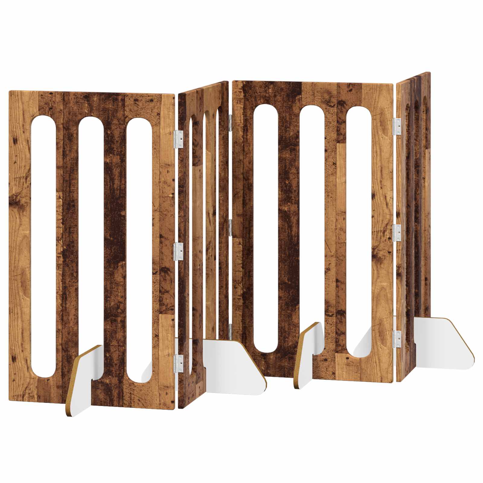 Opvouwbaar huisdierhek 4 pcs Eikenhout 201 x 38 x 90 cm is nu te koop bij PeponiXL, paradijselijk wonen!