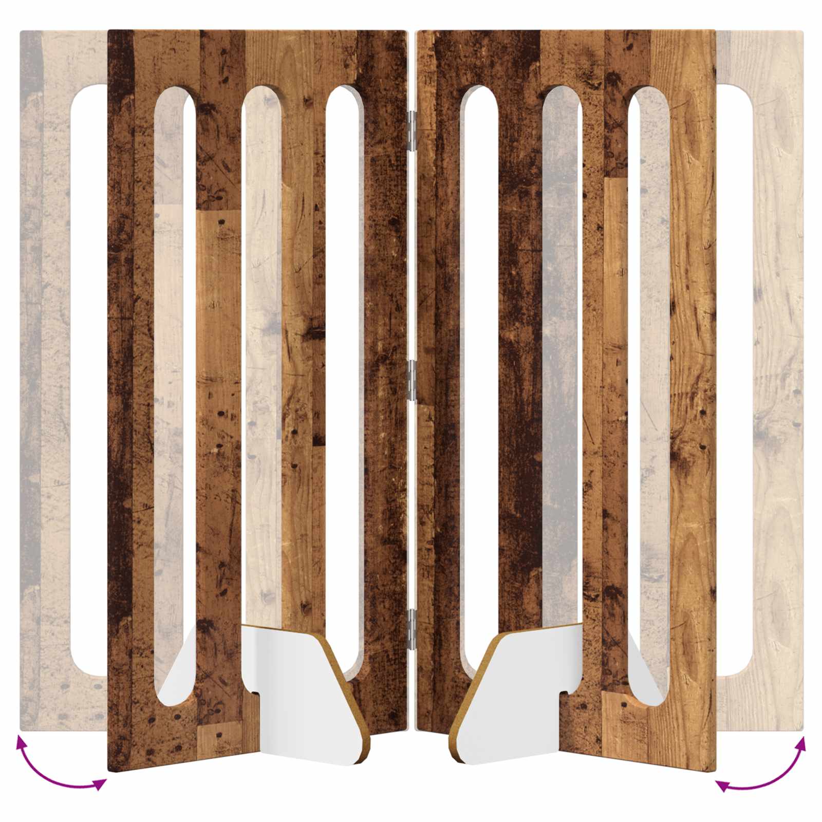 Opvouwbaar huisdierhek 4 pcs Eikenhout 201 x 38 x 90 cm is nu te koop bij PeponiXL, paradijselijk wonen!