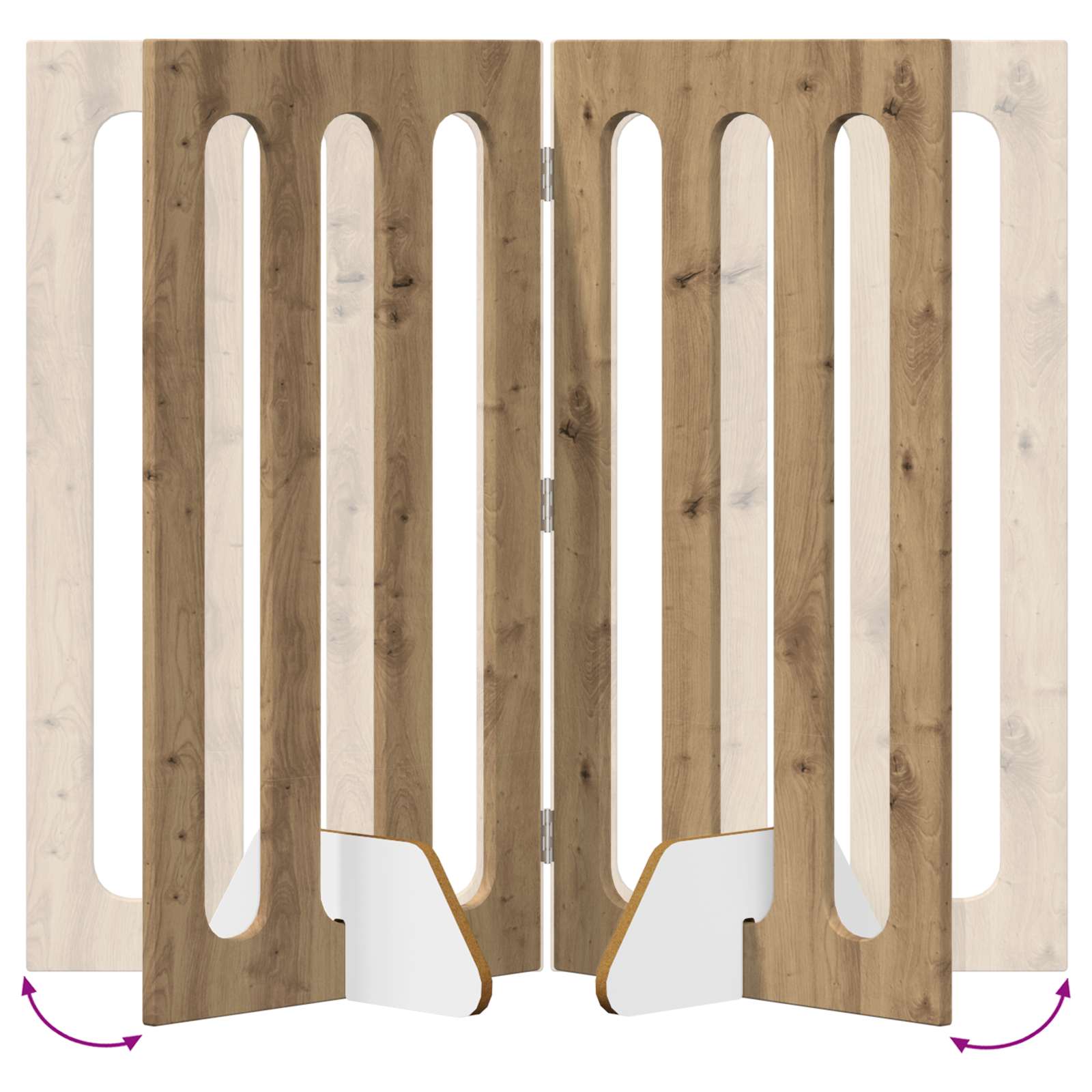 Opvouwbaar huisdierhek 2 pcs Artisan Eik 100,5 x 38 x 90 cm is nu te koop bij PeponiXL, paradijselijk wonen!