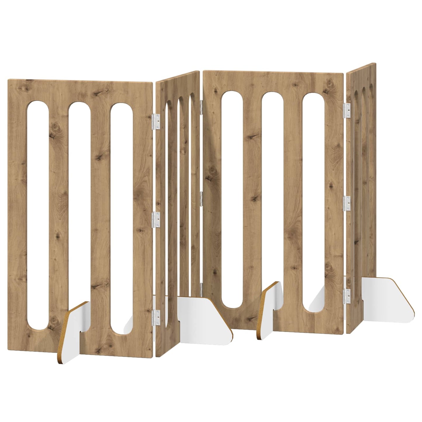 Opvouwbaar huisdierhek 4 pcs Artisan Eik 201 x 38 x 90 cm is nu te koop bij PeponiXL, paradijselijk wonen!
