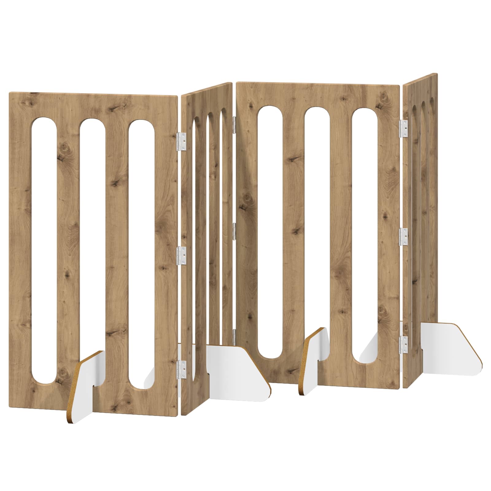 Opvouwbaar huisdierhek 4 pcs Artisan Eik 201 x 38 x 90 cm is nu te koop bij PeponiXL, paradijselijk wonen!