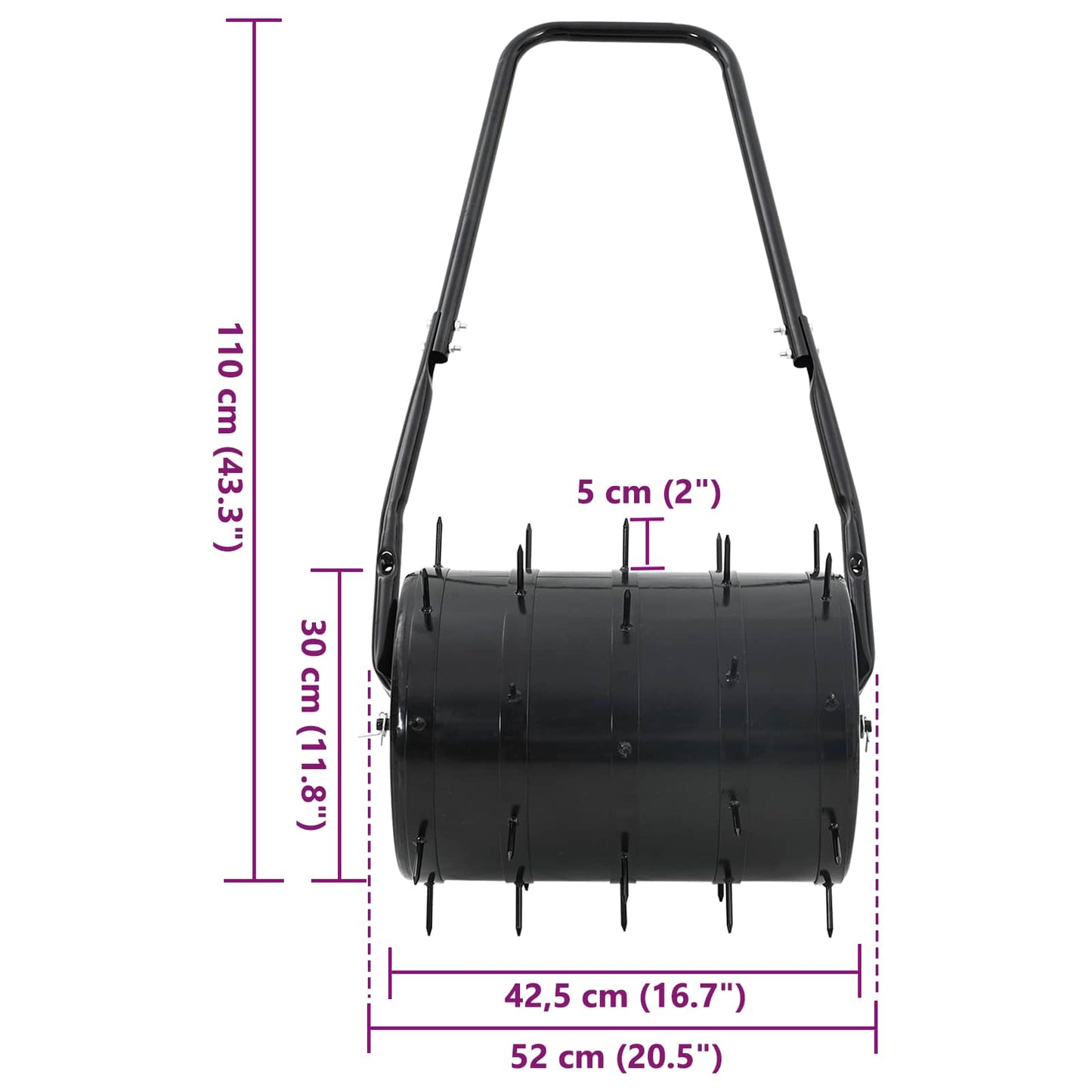 Grasroller Trek met Beluchter Klemmen Zwart 110 x 52 cm IJzer is nu te koop bij PeponiXL, paradijselijk wonen!