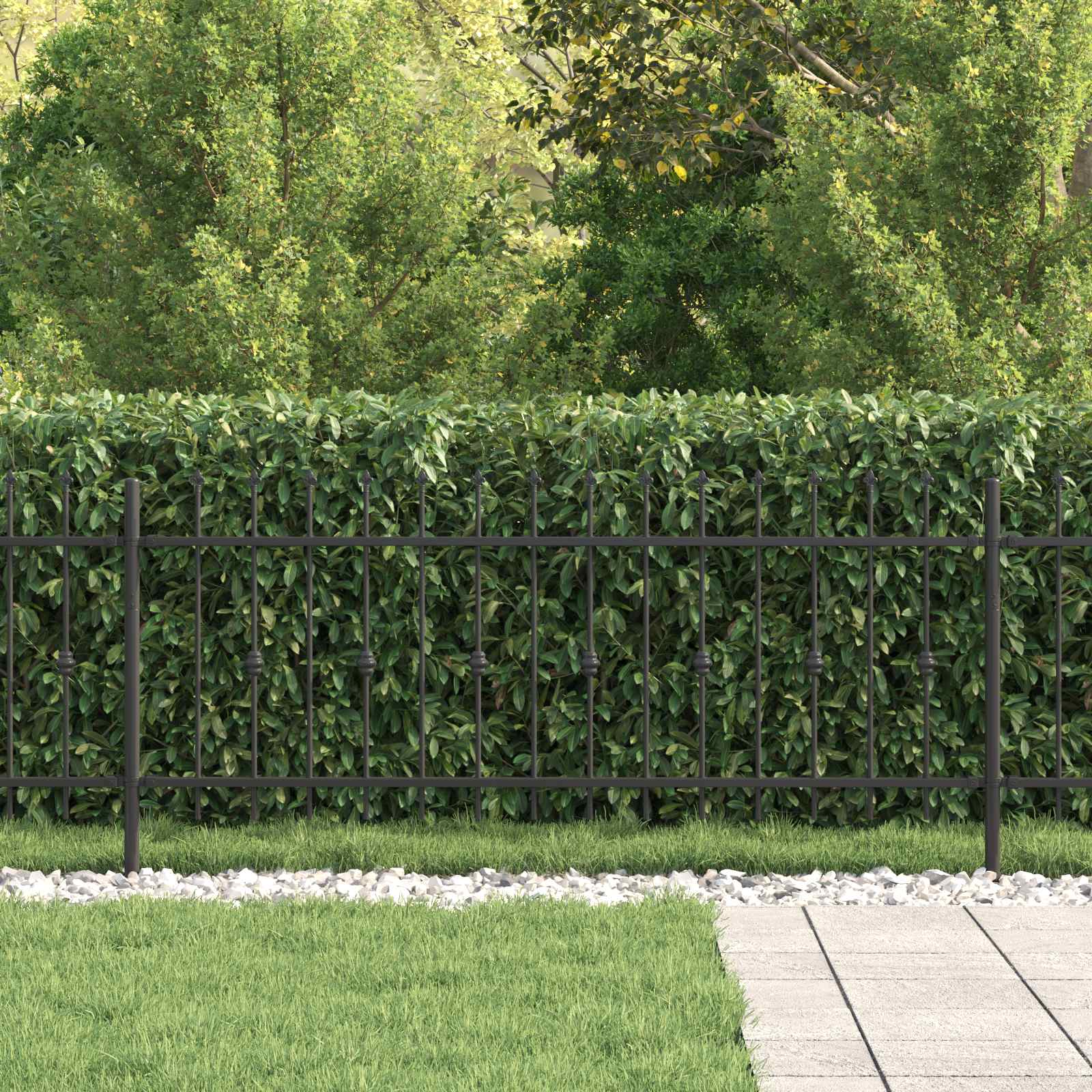 Spike Fence Asten Zwart 200 x 130 cm Gepoedercoat staal is nu te koop bij PeponiXL, paradijselijk wonen!