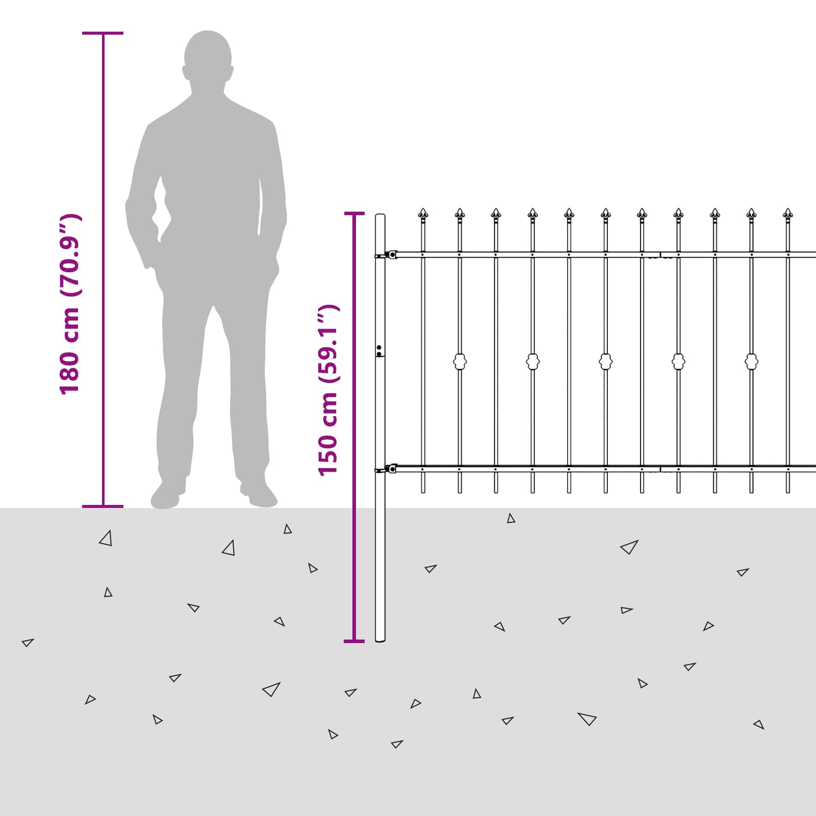 Spike Fence Asten Zwart 200 x 150 cm Gepoedercoat staal is nu te koop bij PeponiXL, paradijselijk wonen!