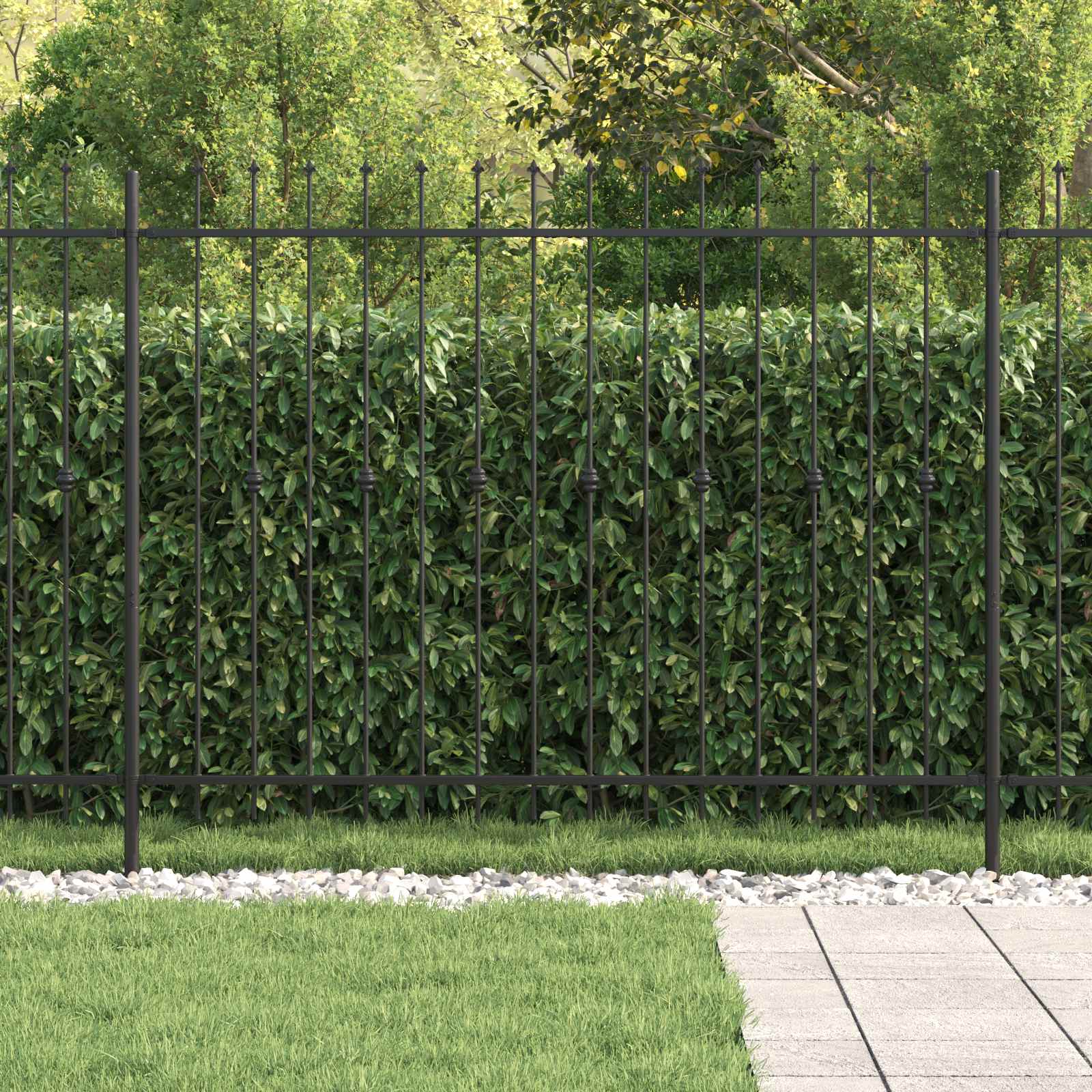Spike Fence Asten Zwart 200 x 200 cm Gepoedercoat staal is nu te koop bij PeponiXL, paradijselijk wonen!