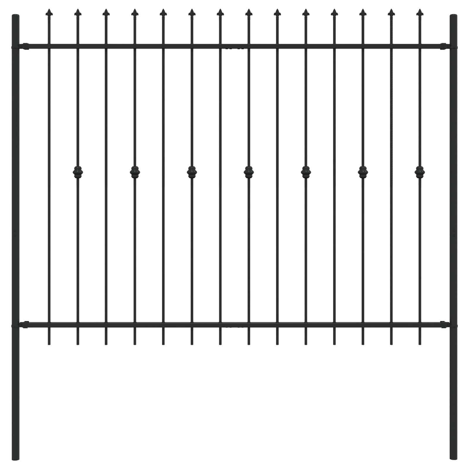 Spike Fence Asten Zwart 200 x 200 cm Gepoedercoat staal is nu te koop bij PeponiXL, paradijselijk wonen!