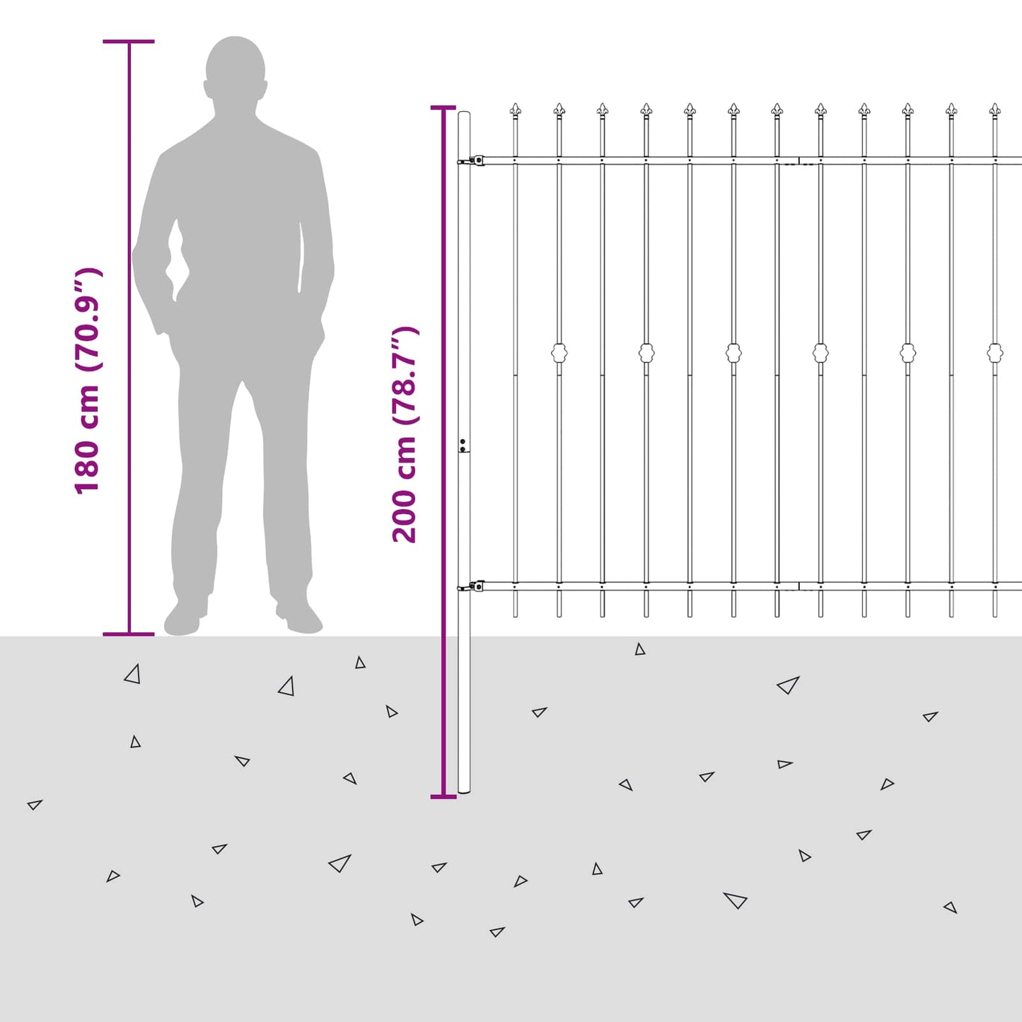 Spike Fence Asten Zwart 200 x 200 cm Gepoedercoat staal is nu te koop bij PeponiXL, paradijselijk wonen!